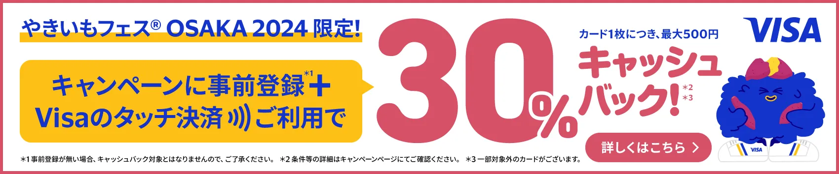 VISA 30%キャッシュバック